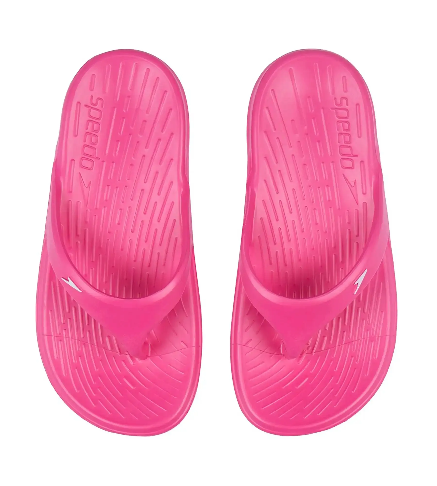 Unisex Junior's Single Colour Flip Flops - Electric Pink  & White