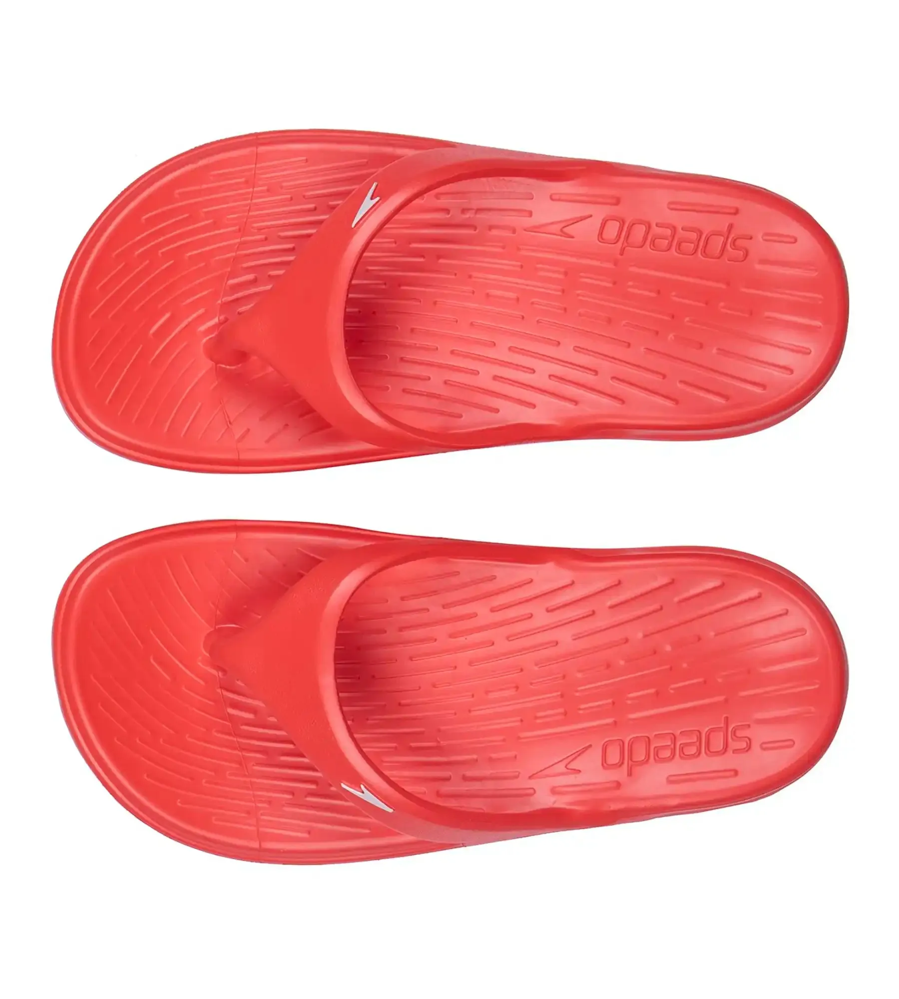 Unisex Junior's Single Colour Flip Flops - Lava Red & White