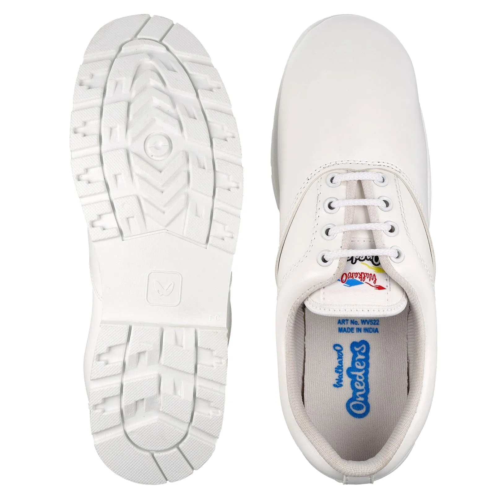 Walkaroo boys School Shoes - WV522 White